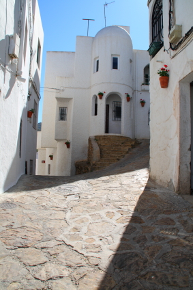 White houses and blue sky in the mediterranean coast of Mojácar